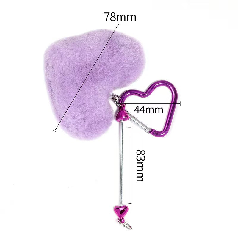 おしゃれなハート型毛玉キーホルダー